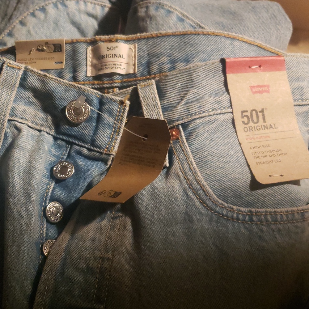 Levi's Original 501 Jeans - County Fair Straight Hiigh Rise Button Fly, Size 27 - Picture 2 of 6
